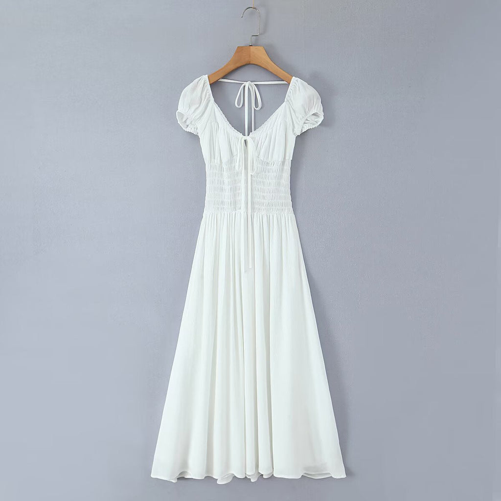 Vacation style spicy girl backless dress