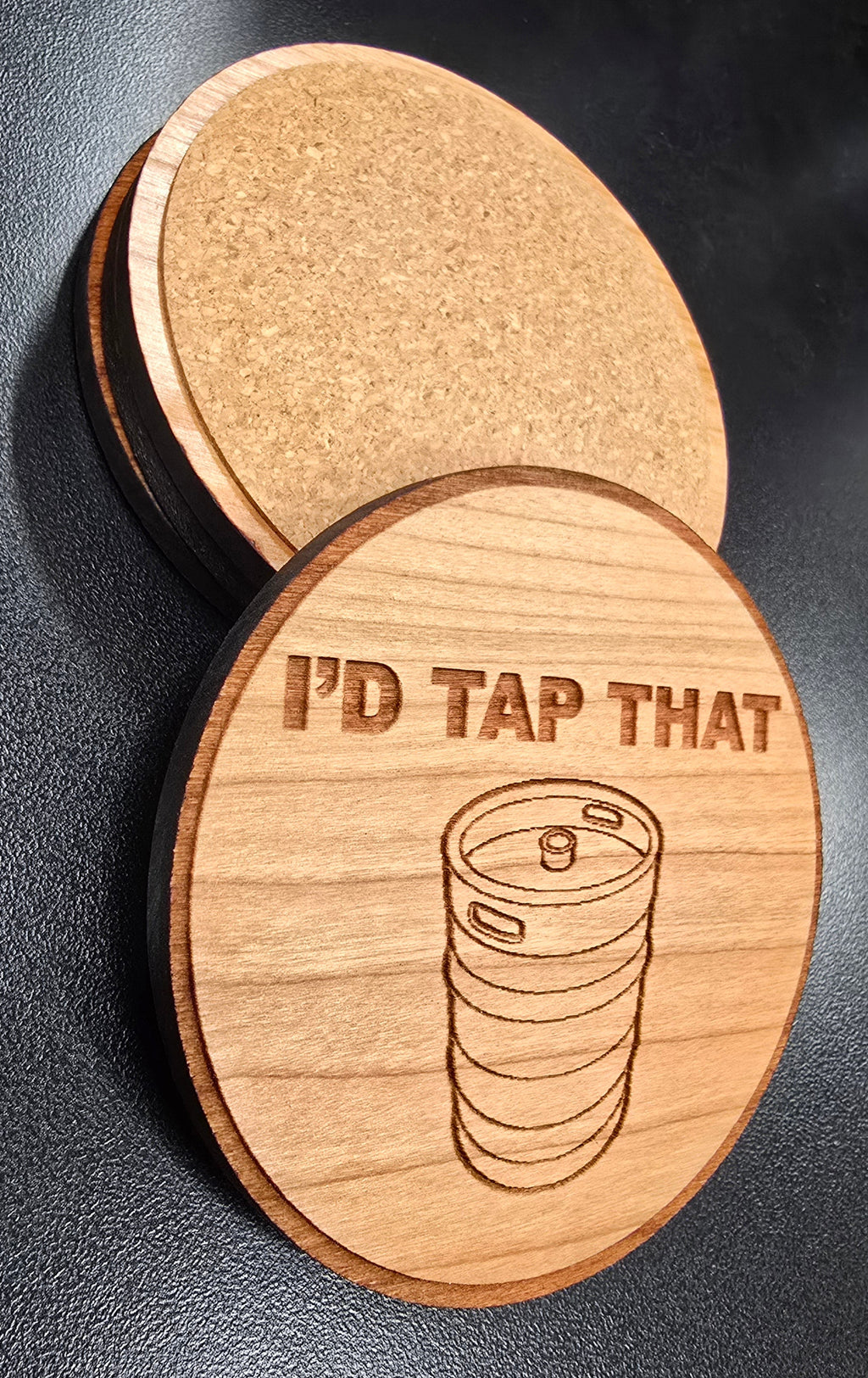 I'd Tap That Patriotic Wood Coaster Set – Handcrafted by U.S. Veterans