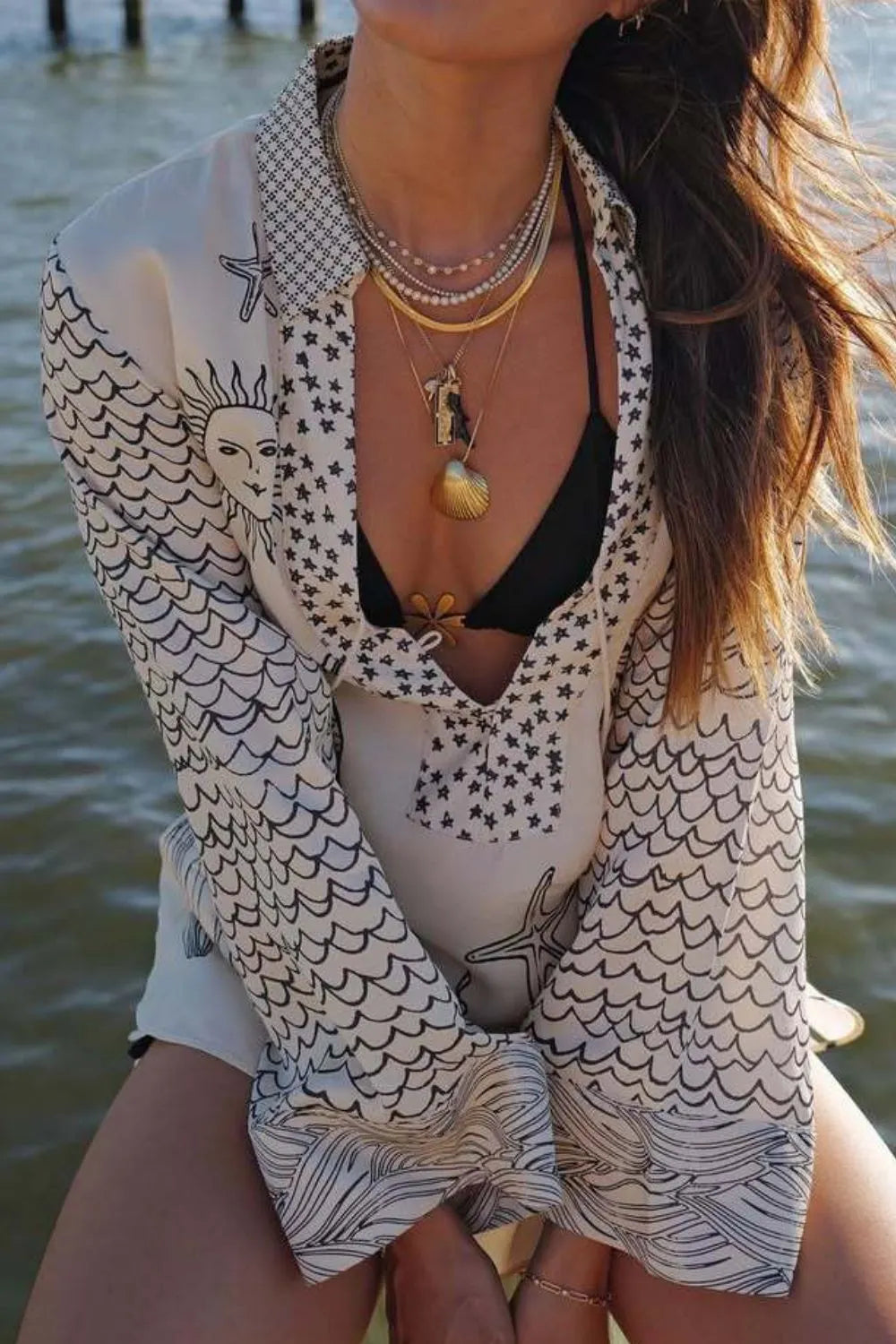Nautical Print Top and Shorts Set