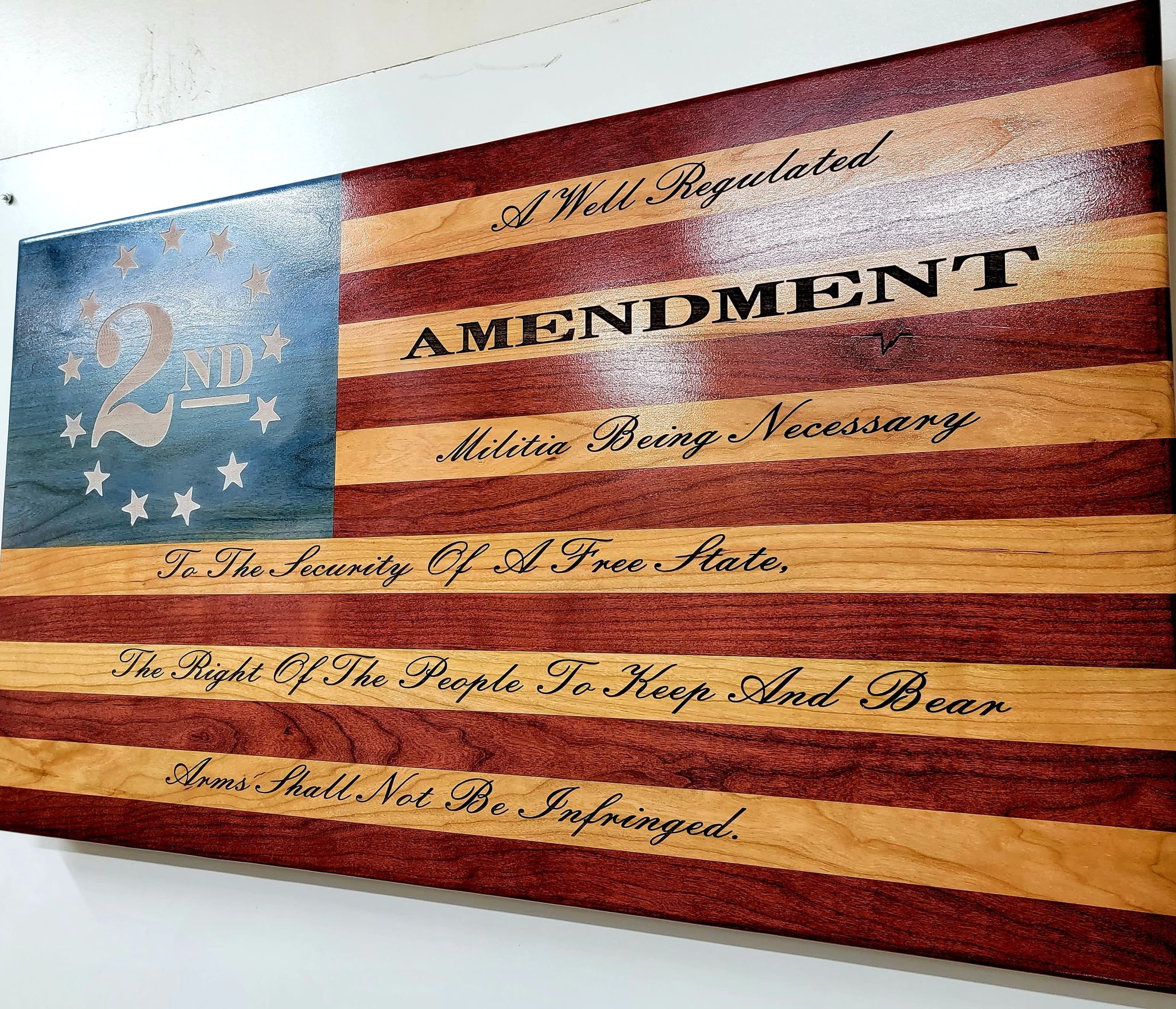 2nd Amendment Handcrafted Patriotic Wall Flag – Made by U.S. Veterans