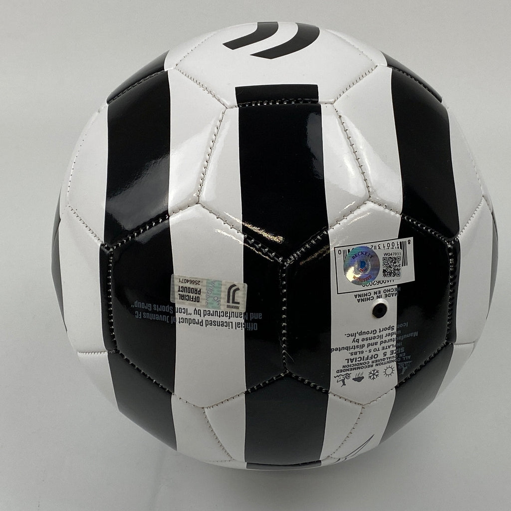 Autographed/Signed Cristiano Ronaldo Juventus Black/White Soccer Ball Beckett BAS COA