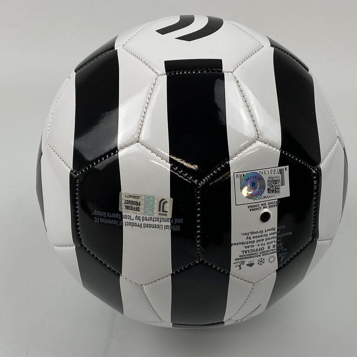 Autographed/Signed Cristiano Ronaldo Juventus Black/White Soccer Ball Beckett BAS COA