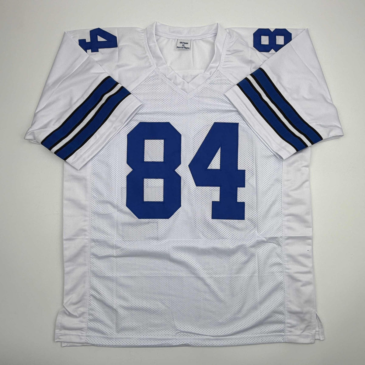 Autographed/Signed Jay Novacek Dallas White Football Jersey Beckett BAS COA