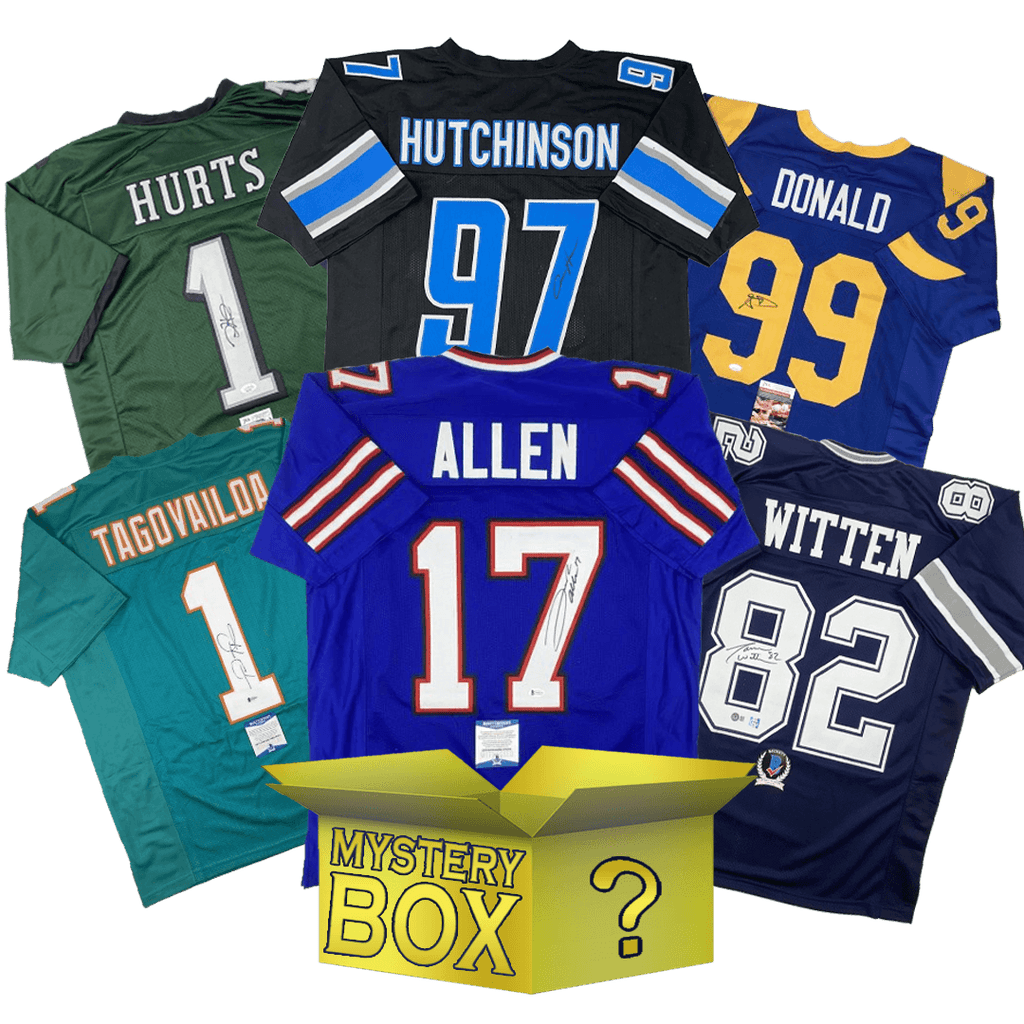Autographed/Signed Football GOLD Series 1 Jersey Mystery Box with PSA JSA or Beckett COA