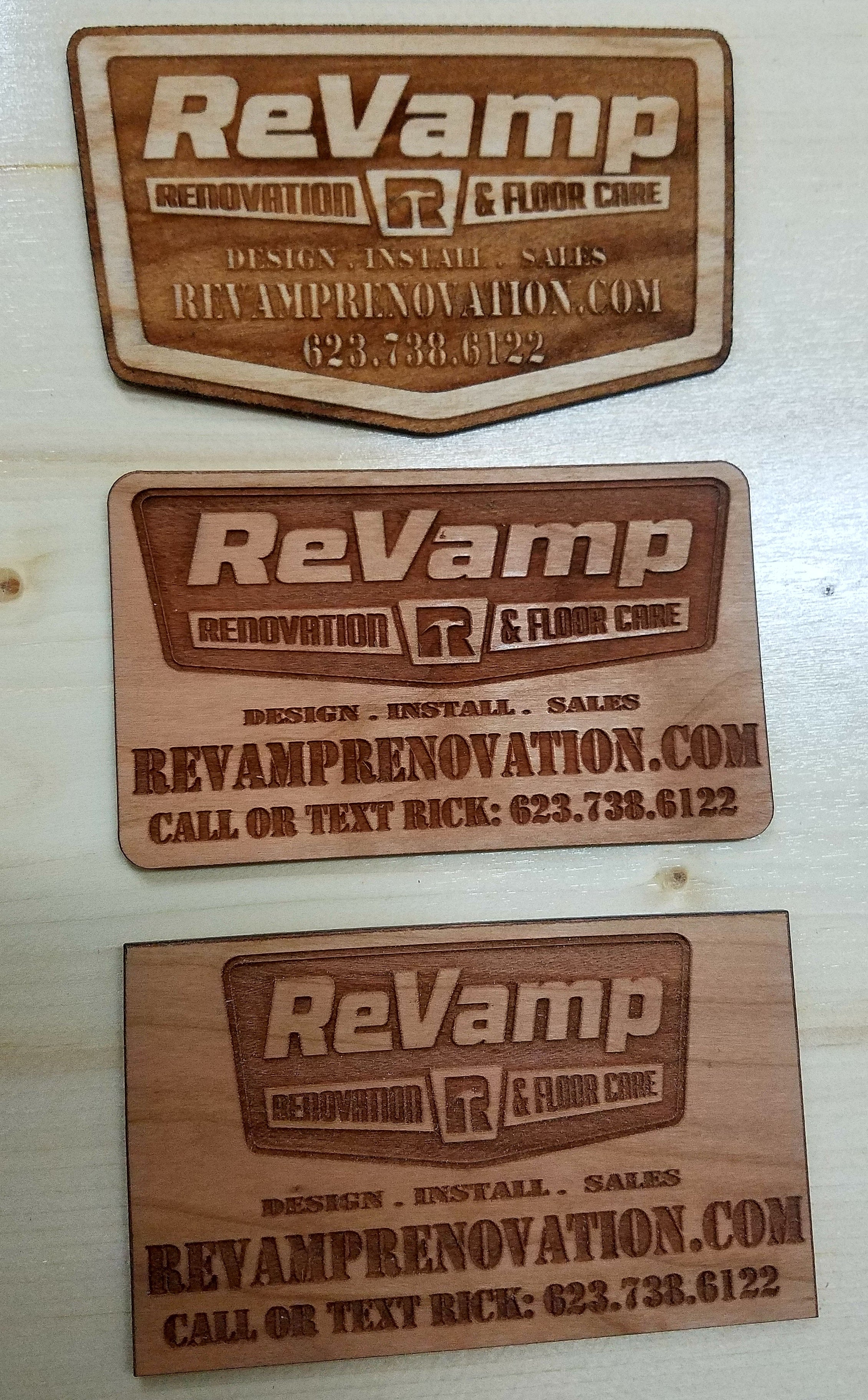 Premium Laser Engraved Hardwood Business Cards with Magnetic Backing – Made by U.S. Veterans