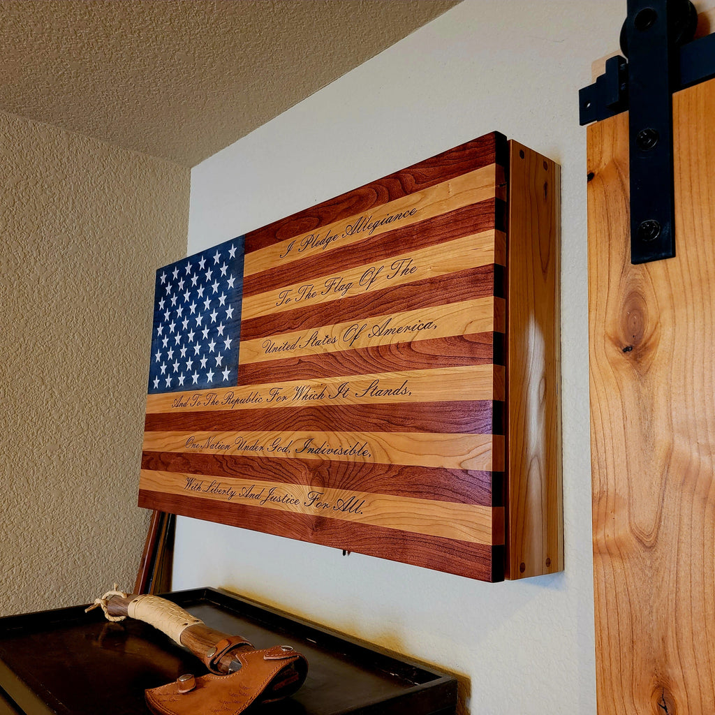 Large Handcrafted Cherry Hardwood Concealment Box – Made by U.S. Veterans