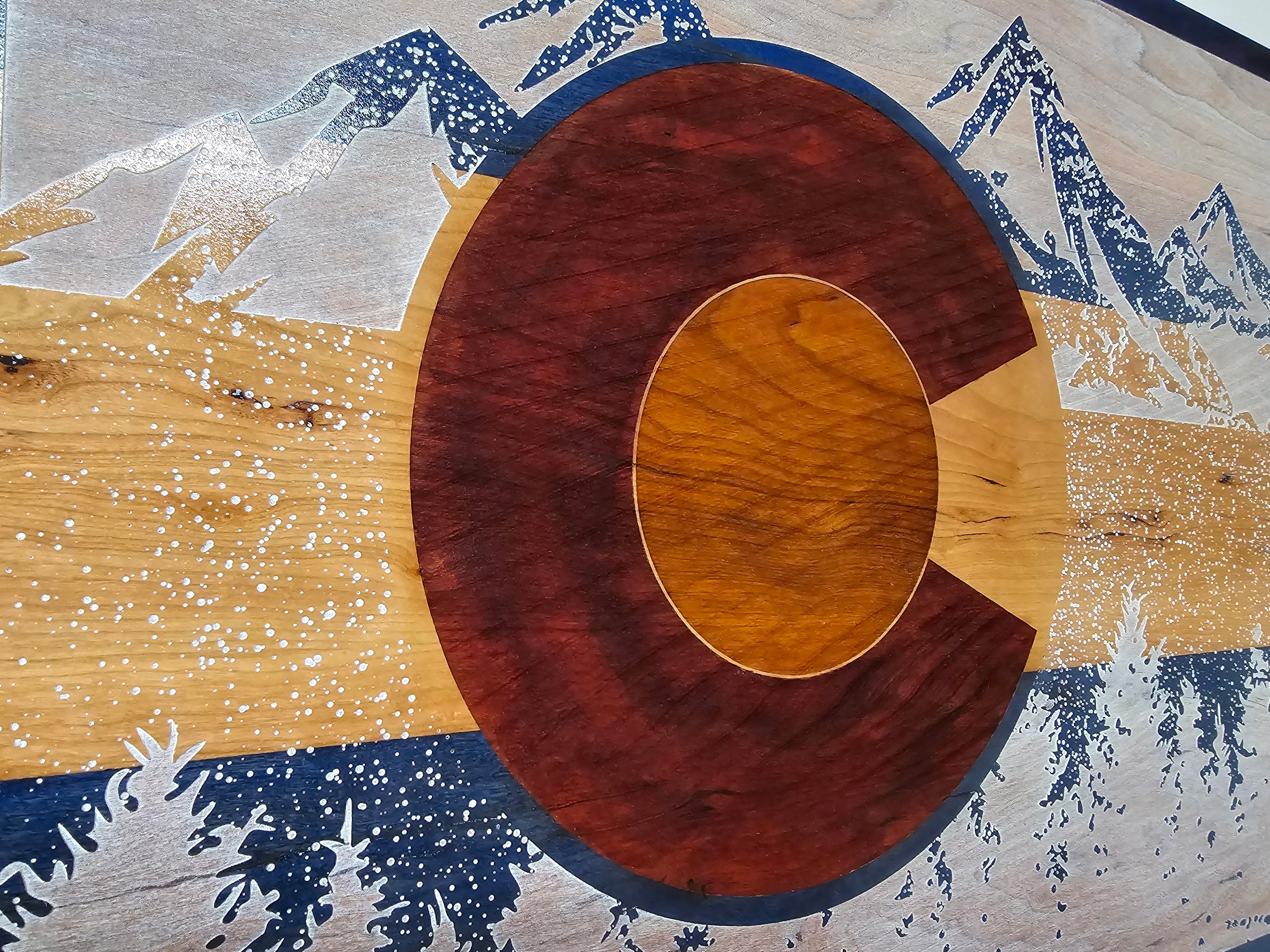 Colorado Engraved Handcrafted Patriotic Wall Flag – Made by U.S. Veterans