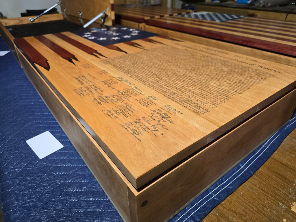 Large Handcrafted Cherry Hardwood Concealment Box – Made by U.S. Veterans