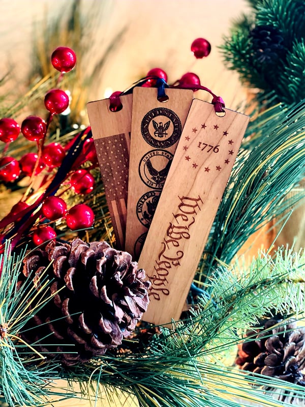 We The People Constitution Patriotic Wooden Bookmark Set – Handcrafted by U.S. Veterans