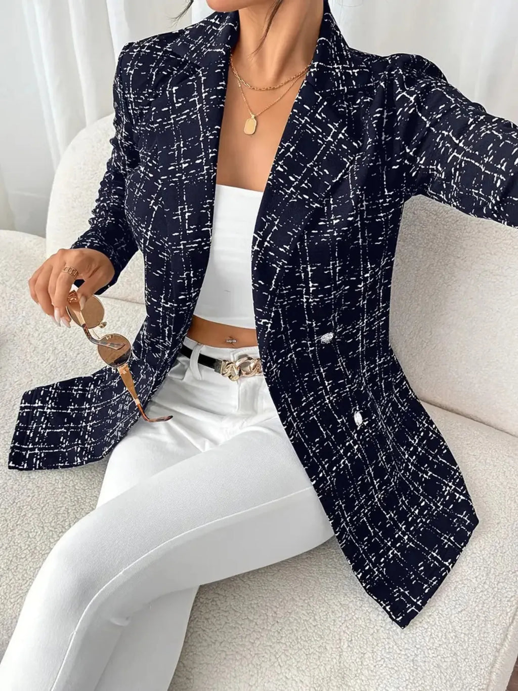 Tweed Double-Breasted Blazer