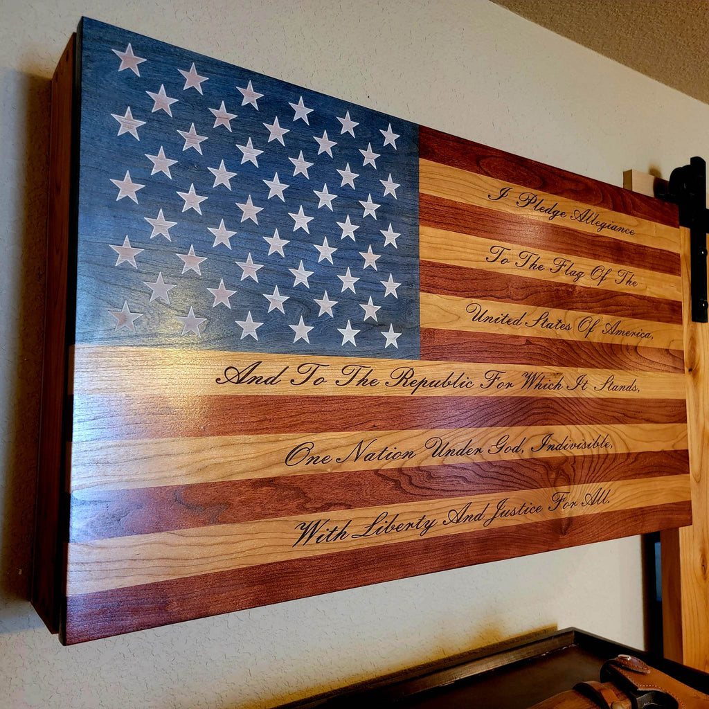 Large Handcrafted Cherry Hardwood Concealment Box – Made by U.S. Veterans