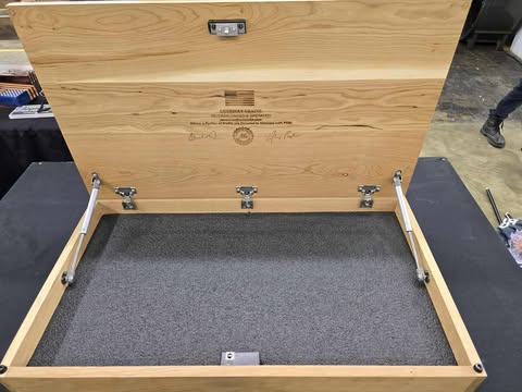 Large Handcrafted Cherry Hardwood Concealment Box – Made by U.S. Veterans