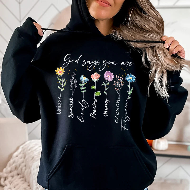 Fashion Funny Flower God Says You Are Unique Special Print