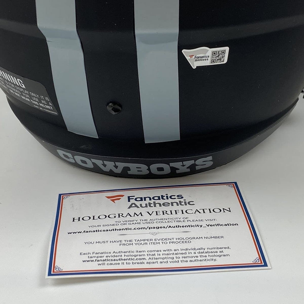 Autographed/Signed CeeDee Lamb Eclipse Dallas Cowboys Full Size FS F/S Replica Football Helmet Fanatics COA