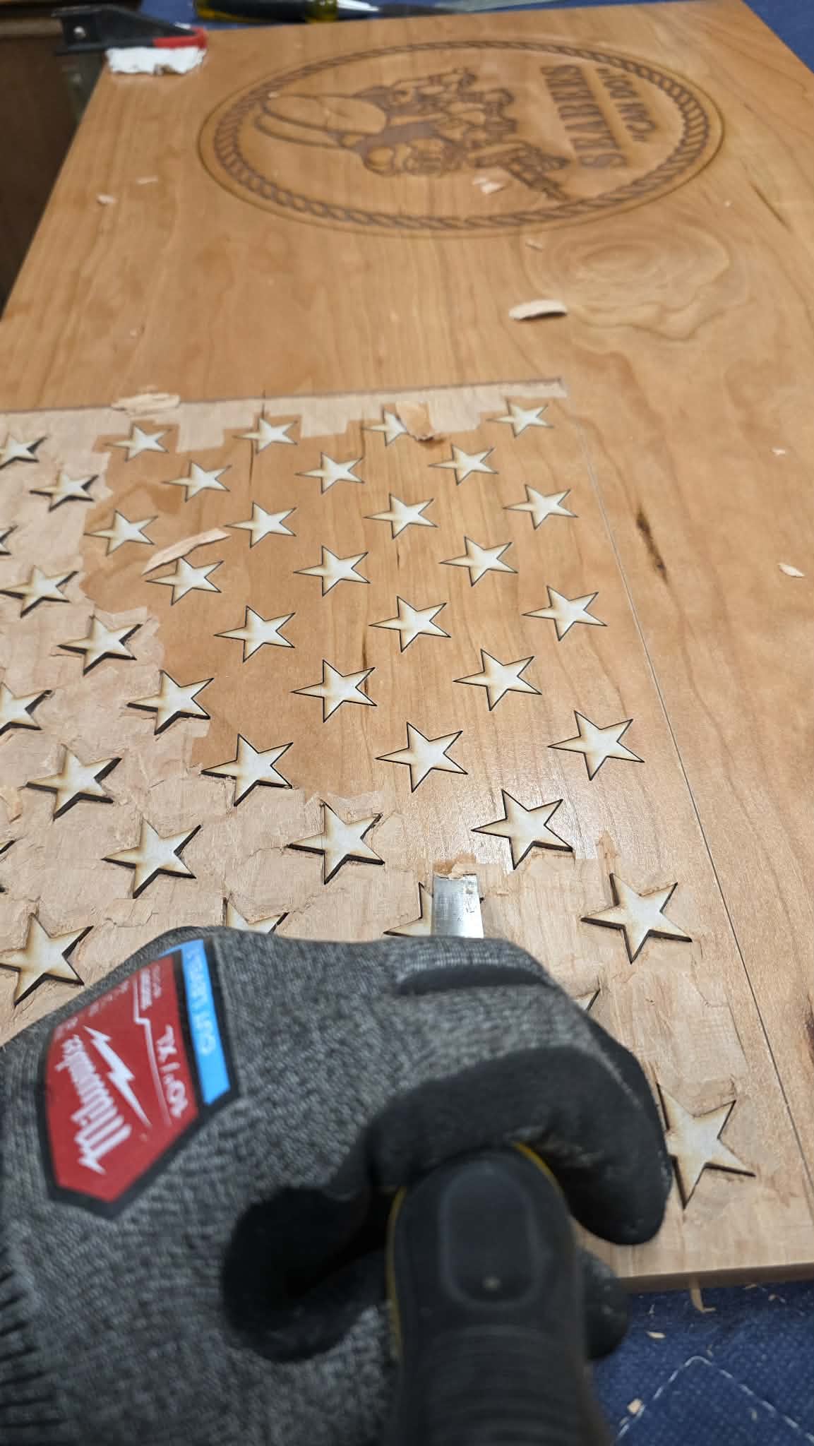 Hand Chiseled Rustic Wooden American Flag | American Grains | Handmade in the USA