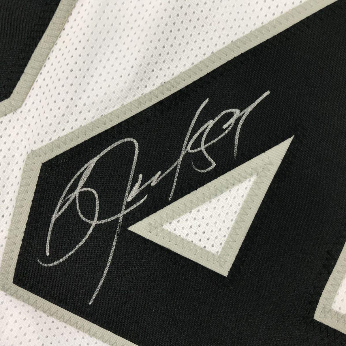 Framed Autographed/Signed Bo Jackson 35x39 Oakland White Football Jersey Beckett BAS COA