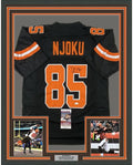 Framed Autographed/Signed David Njoku 35x39 Cleveland Football Black Jersey JSA COA