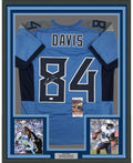 Framed Autographed/Signed Corey Davis 35x39 Tennessee 2018 Powder Blue Football Jersey JSA COA