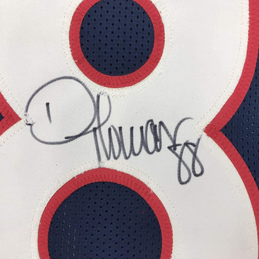 Framed Autographed/Signed Demaryius Thomas 35x39 Houston Blue Football Jersey JSA COA