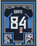 Framed Autographed/Signed Corey Davis 35x39 Tennessee 2018 Dark Blue Football Jersey JSA COA