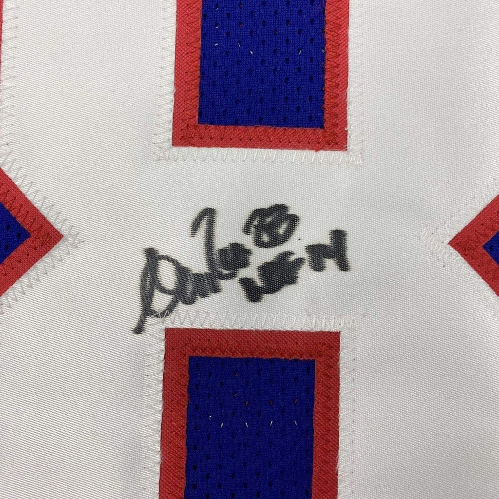 Framed Autographed/Signed Andre Reed HOF 14 35x39 Buffalo Blue Football Jersey PSA/DNA COA