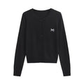 Round neck single breasted long sleeved top