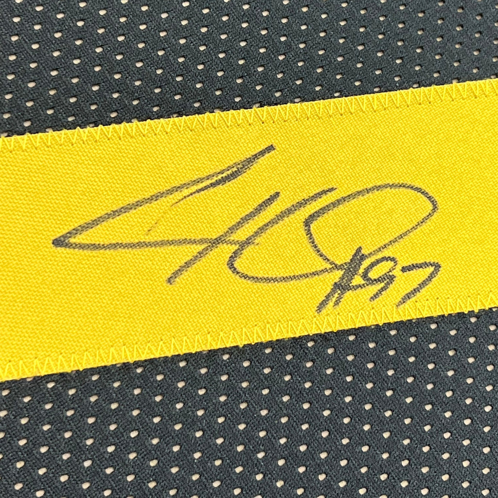 Framed Autographed/Signed Cameron Heyward 35x39 Pittsburgh Color Rush Football Jersey Beckett BAS COA