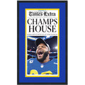 Framed Los Angeles Times Extra Champs House LA Rams Super Bowl LVI 56 Champions 14x24 Football Newspaper Cover Photo Professionally Matted V3