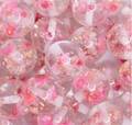 Light Pink Flaked Flower Bubblegum Bead