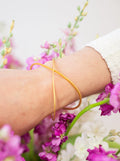 X Leaf Bangle Bracelet