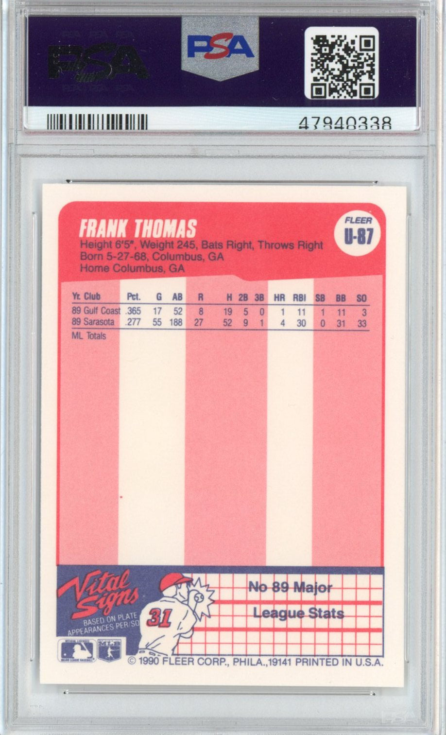 Graded 1990 Fleer Update Frank Thomas #U-87 Rookie RC Baseball Card PSA 10 Gem Mint