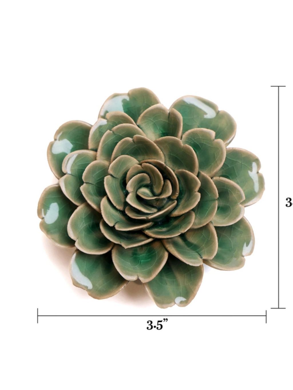 Ceramic Small Green Tea Rose
