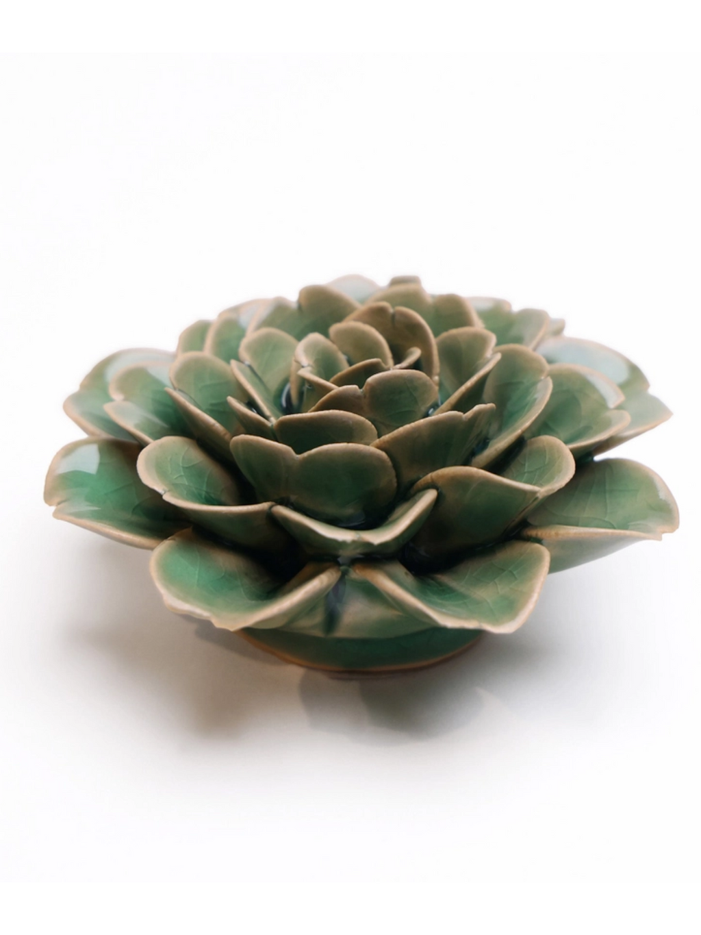 Ceramic Small Green Tea Rose