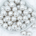 White Pearl Acrylic Disco Bubblegum Beads
