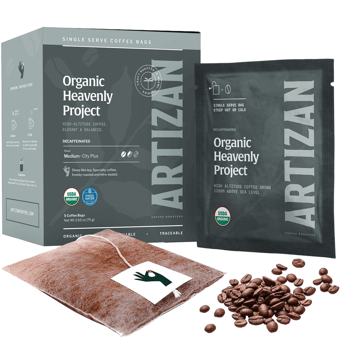 Organic Heavenly Project Decaf Coffee Singles