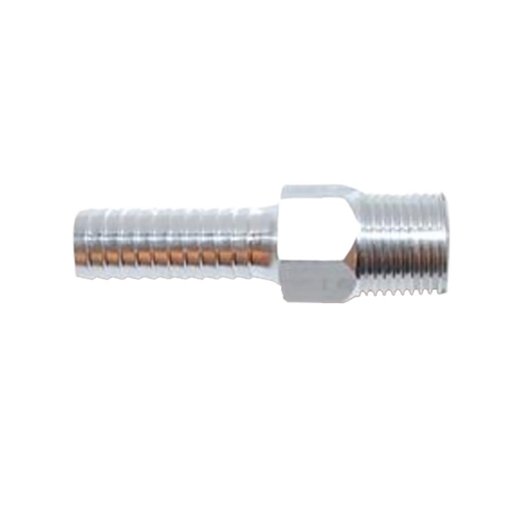 Attwood Universal Aluminum Fuel Hose Fitting - 3/8" NPT x 3/8" Barb [88FBMA102-6] - The Happening