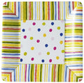Smart Dots Square Paper Dinner Plate