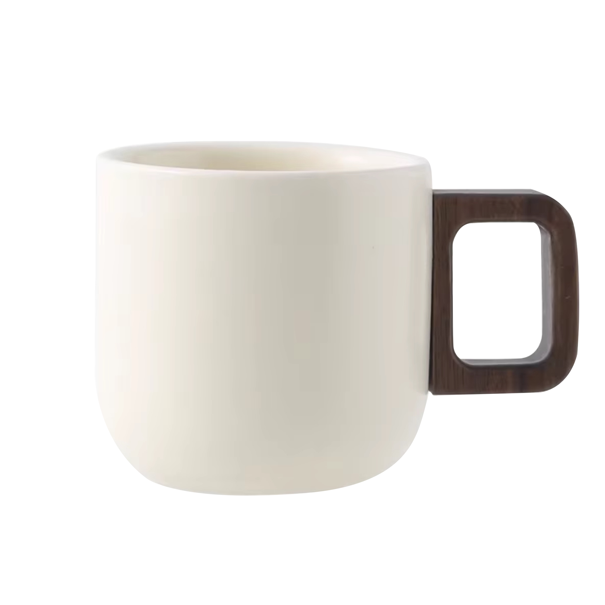 Handcrafted Ceramic Espresso Cup with Wooden Handle