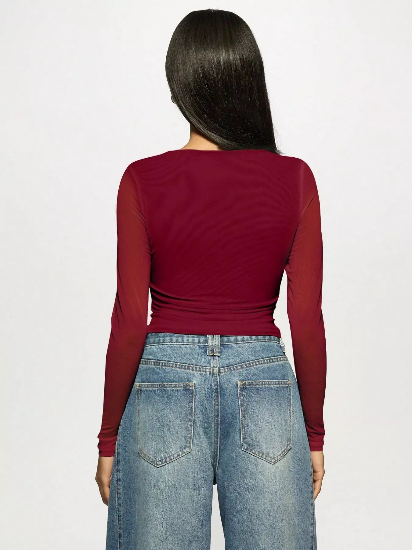 Rhinestone Embellished Long Sleeve T-Shirt
