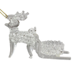 Spunglass Ornament - Clear Reindeer With Sleigh