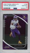 Graded 2020 Panini Absolute Justin Jefferson #168 Rookie RC Football Card PSA 10 Gem Mint