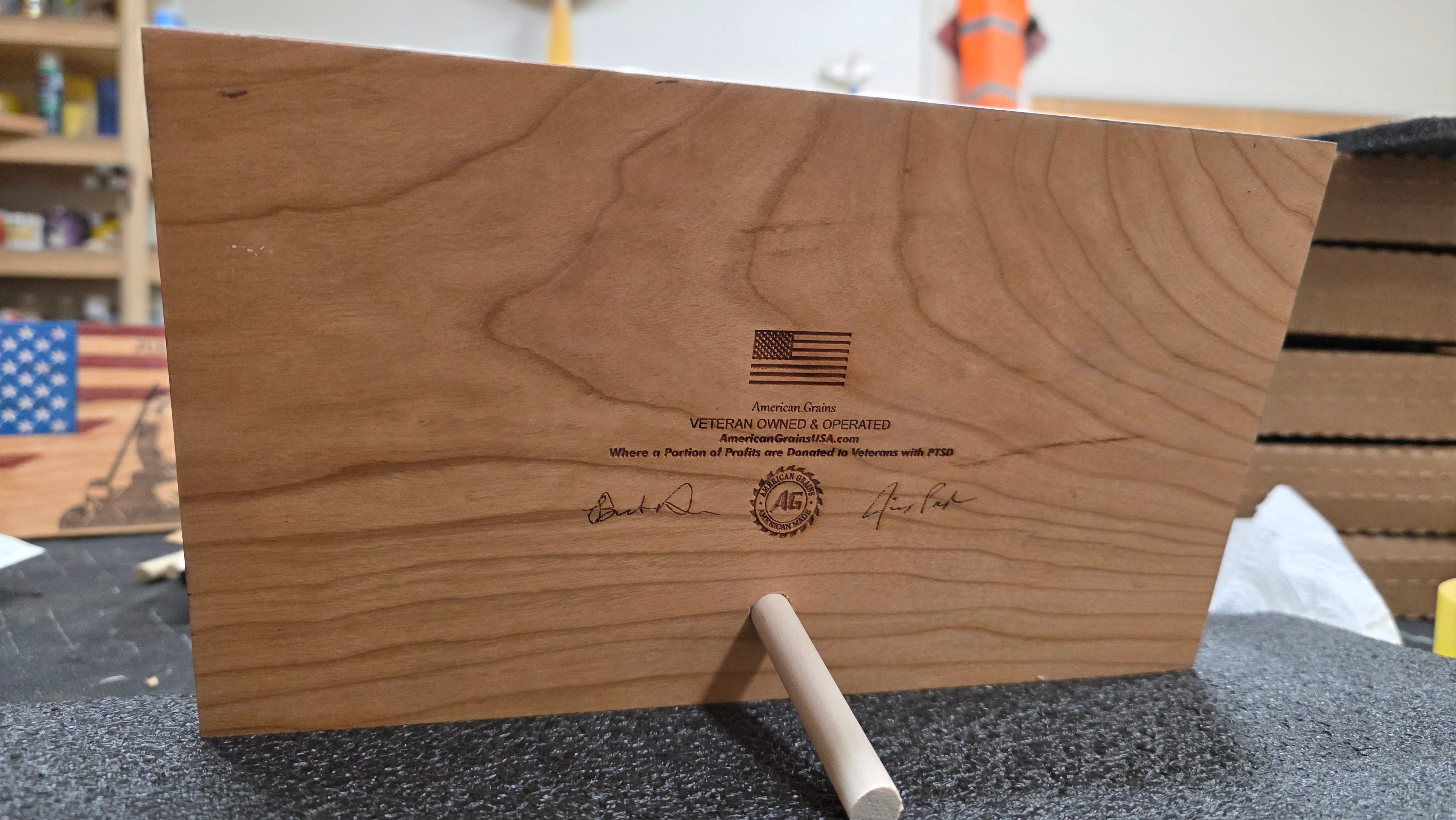 United States Marine Corps Handcrafted Wooden Desktop Flag – Made by U.S. Veterans