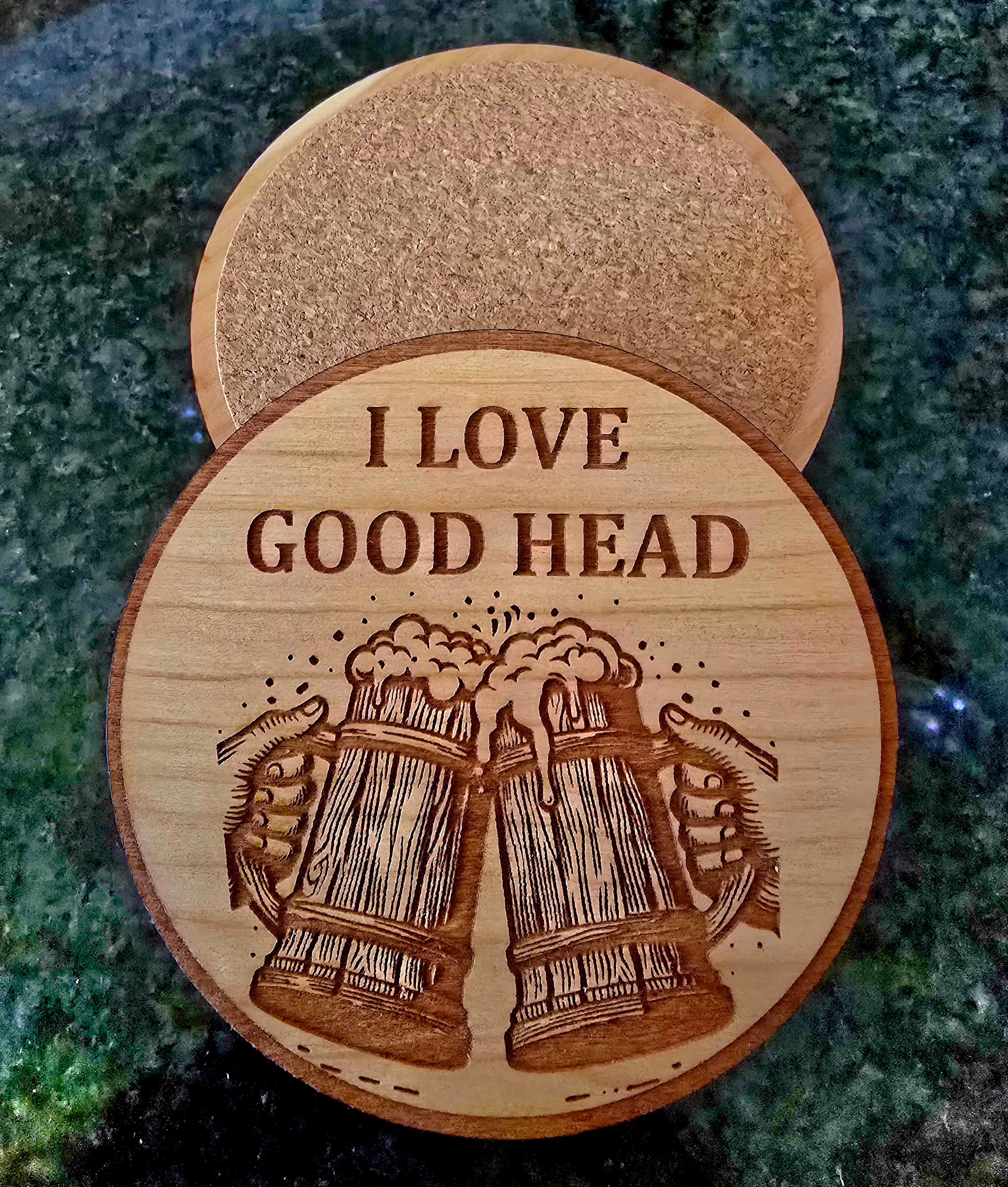 Love Good Head Patriotic Wood Coaster Set of 4 – Handcrafted by U.S. Veterans